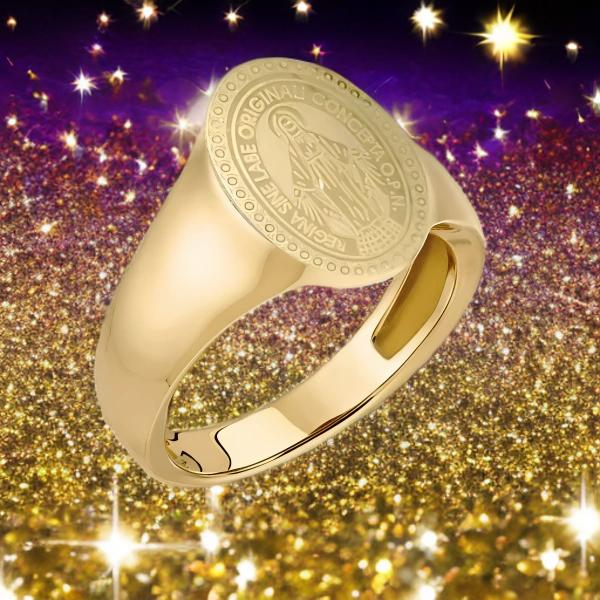 Bague Chevalière en Acier 316 et Or – Élégance Signée Christ