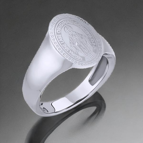 Bague Chevalière en Acier 316 Argenté Christ – Élégance et Raffinement Authentique