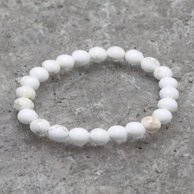 Bracelet Unisexe en Pierre Naturelle de Magnésite – Élégance Authentique et Naturelle