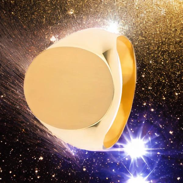 Bague Chevalière en Acier Inoxydable Finition Or Élégante et Intemporelle