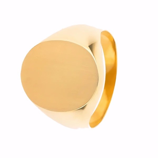 Bague Chevalière en Acier Inoxydable Finition Or Élégante et Intemporelle