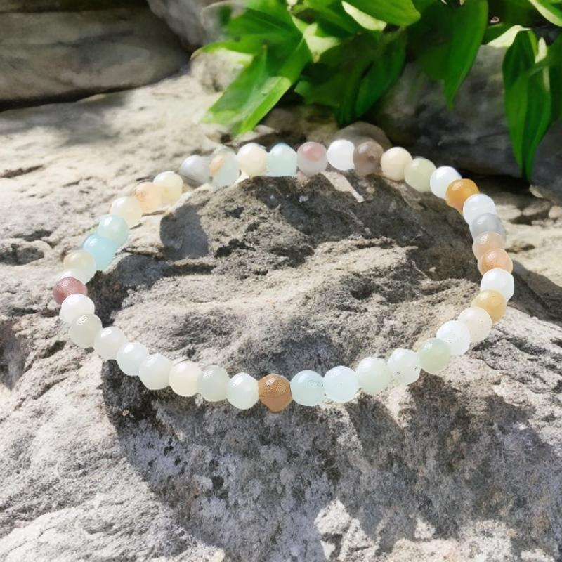 Bracelet Femme Élégance Naturelle en Perles d’Amazonite 4 mm