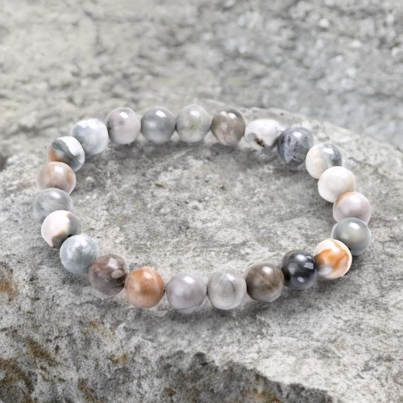 Bracelet Unisexe en Jaspe Picasso 8 mm – Pierres Naturelles Élégantes et Authentiques