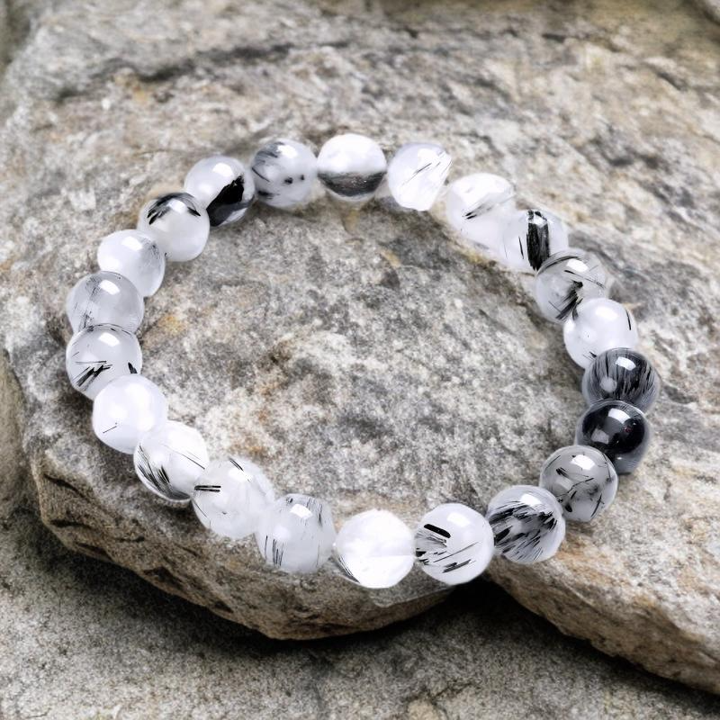 Bracelet Unisexe en Pierres Naturelles de Tourmaline 8 mm