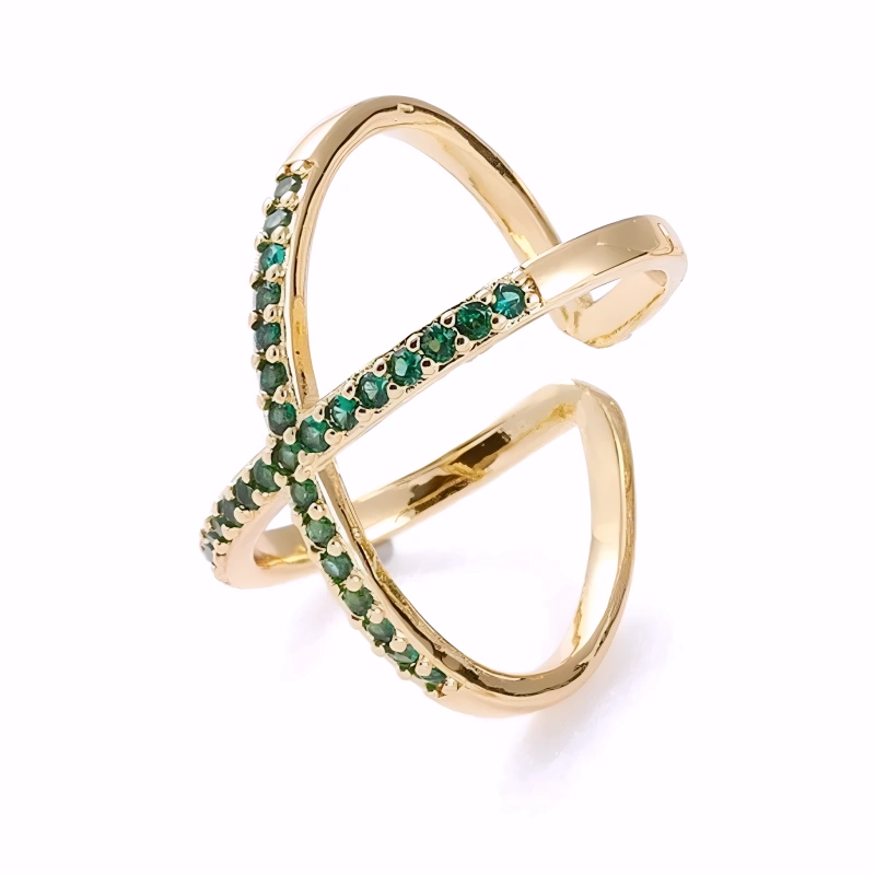 Bague Nénuphar Plaqué Or Jaune Oxyde De Zirconium