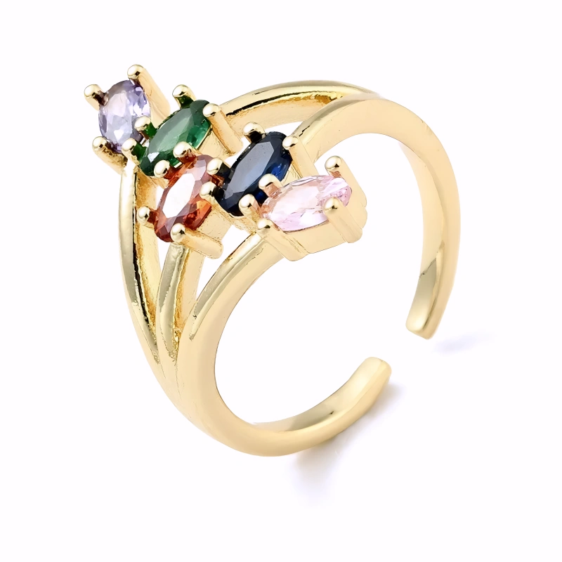 Bague Eternité Plaqué Or Jaune Oxyde De Zirconium