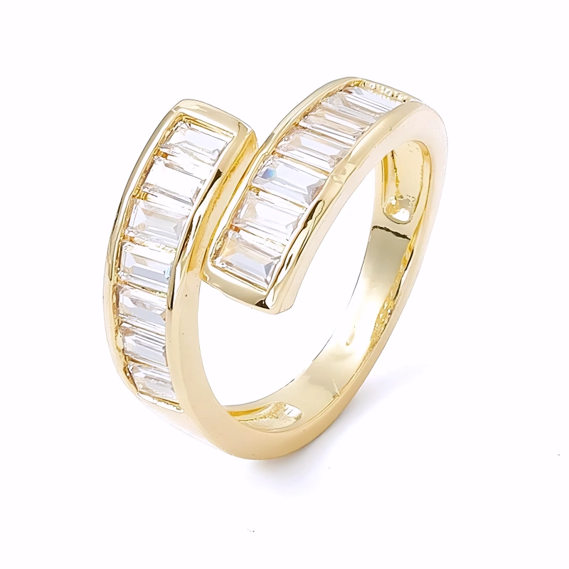 Bague Baiser Plaqué Or Jaune Oxyde De Zirconium