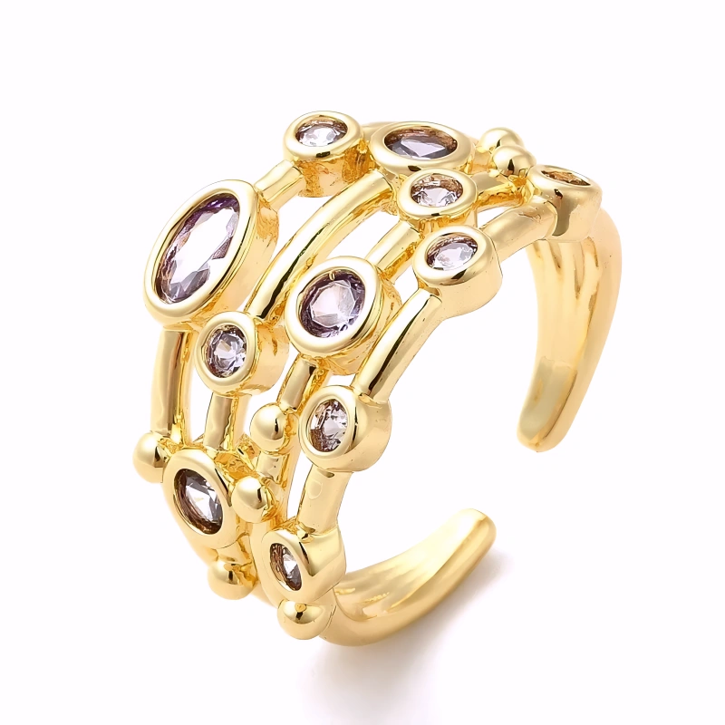 Bague Olympia Plaqué Or Jaune Oxyde De Zirconium