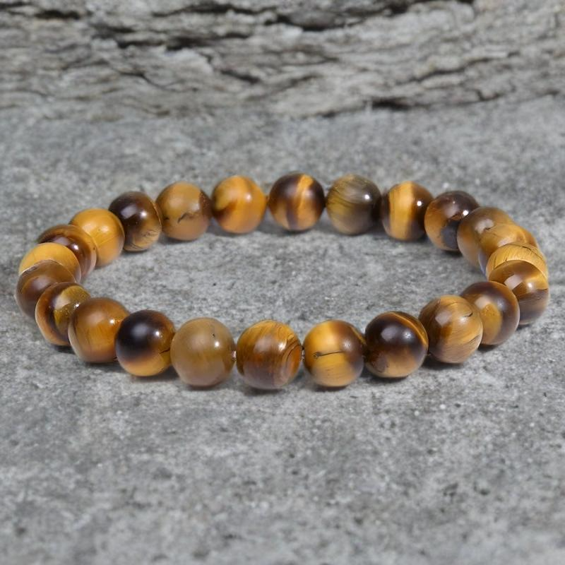 Bracelet Unisexe en Pierre Naturelle Oeil de Tigre 6 mm – Élégance Authentique et Intemporelle