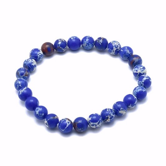 Bracelet Unisexe en Pierre Naturelle de Régalite Bleue, Perles 6 mm – Élégance Authentique et Intemporelle