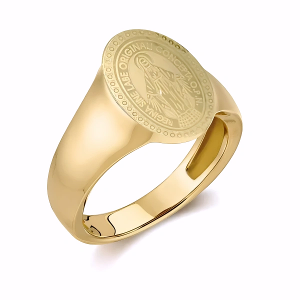 Bague Chevalière en Acier 316 et Or – Élégance Signée Christ