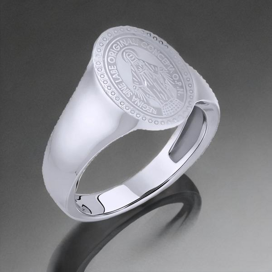 Bague Chevalière en Acier 316 Argenté Christ – Élégance et Raffinement Authentique