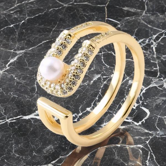 Bague Calypso Plaqué Or Jaune Oxyde De Zirconium