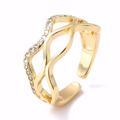 Bague Indira Plaqué Or Jaune Oxyde De Zirconium