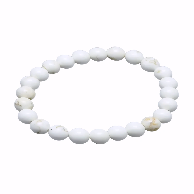 Bracelet Unisexe en Pierre Naturelle de Magnésite – Élégance Authentique et Naturelle