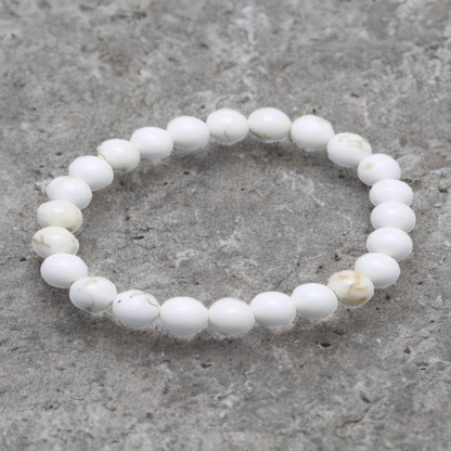 Bracelet Unisexe en Pierre Naturelle de Magnésite – Élégance Authentique et Naturelle