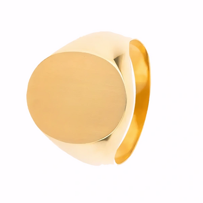 Bague Chevalière en Acier Inoxydable Finition Or Élégante et Intemporelle