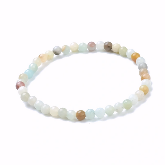 Bracelet Femme Élégance Naturelle en Perles d’Amazonite 4 mm
