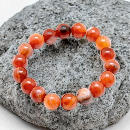 Bracelet Unisexe en Agate Rayée Naturelle – Perles 6 mm, Élégance Authentique