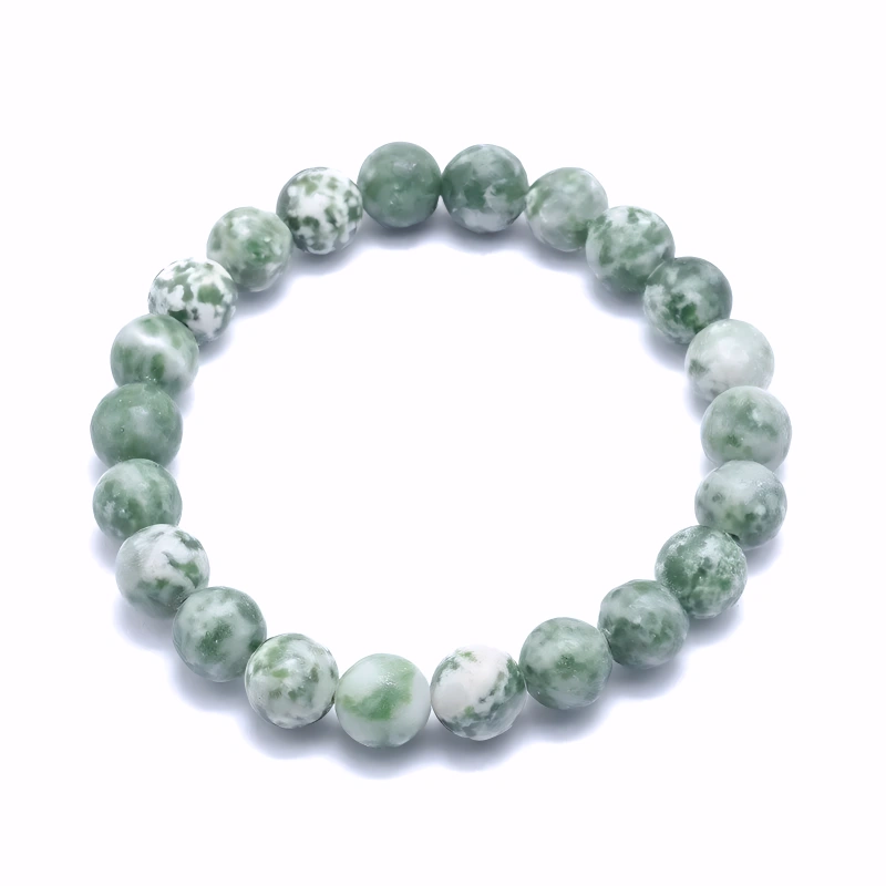 Bracelet Unisexe en Jaspe Vert Naturel 6 mm