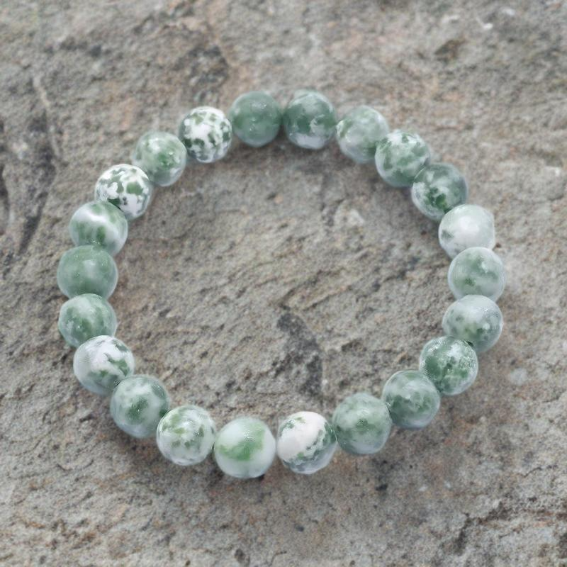 Bracelet Unisexe en Jaspe Vert Naturel 6 mm