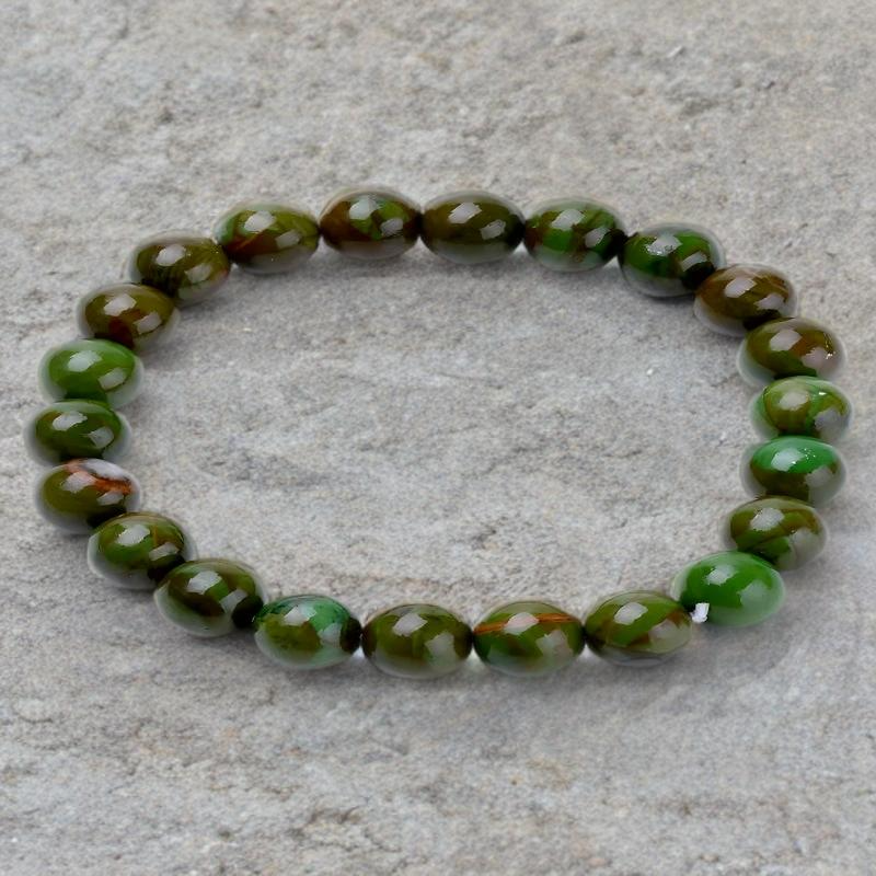 Bracelet Unisexe en Jade Vert Naturel