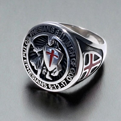 Bague Chevalière en Acier Inoxydable au Design Chevalier Élégant