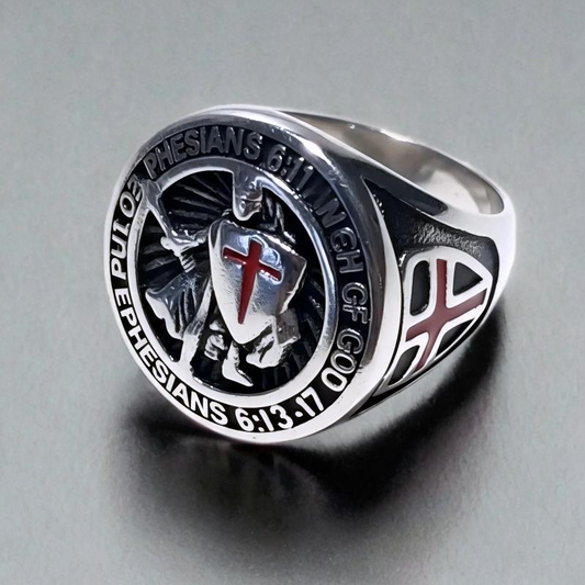 Bague Chevalière en Acier Inoxydable au Design Chevalier Élégant