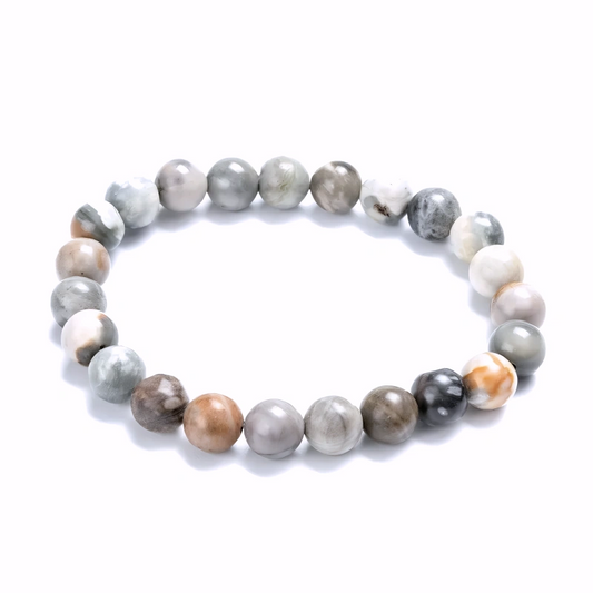 Bracelet Unisexe en Jaspe Picasso 8 mm – Pierres Naturelles Élégantes et Authentiques