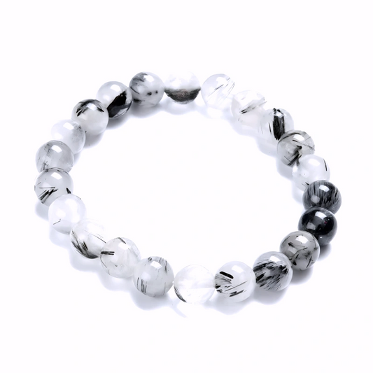 Bracelet Unisexe en Pierres Naturelles de Tourmaline 8 mm