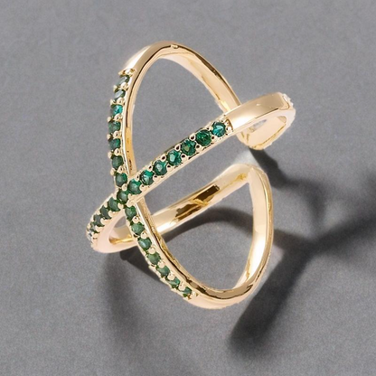 Bague Nénuphar Plaqué Or Jaune Oxyde De Zirconium