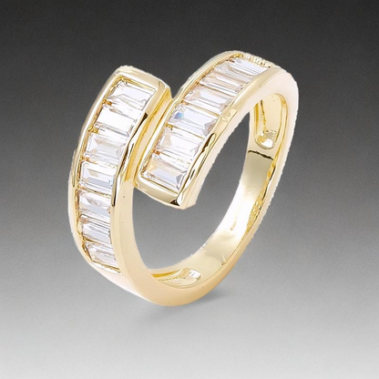 Bague Baiser Plaqué Or Jaune Oxyde De Zirconium