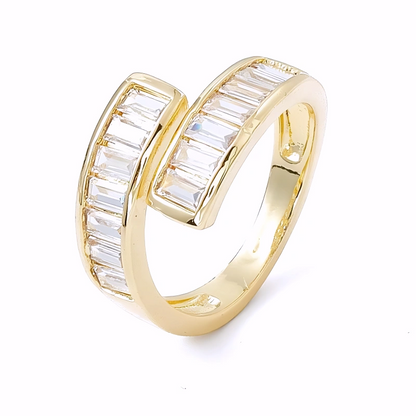 Bague Baiser Plaqué Or Jaune Oxyde De Zirconium