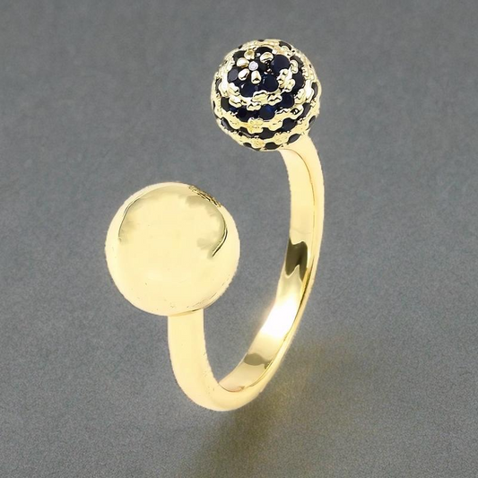 Bague Lotus Plaqué Or Jaune Oxyde De Zirconium