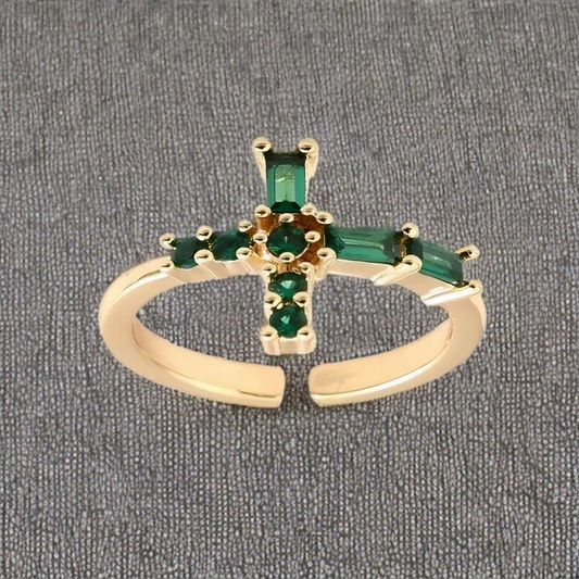 Bague Santa Plaqué Or Jaune Oxyde De Zirconium