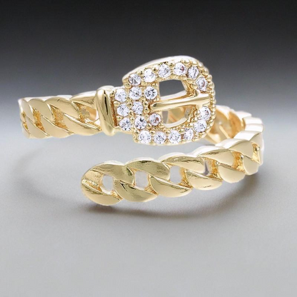 Bague Dana Plaqué Or Jaune Oxyde De Zirconium
