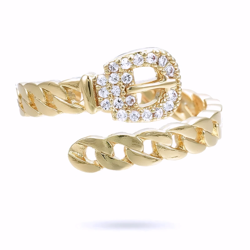 Bague Dana Plaqué Or Jaune Oxyde De Zirconium