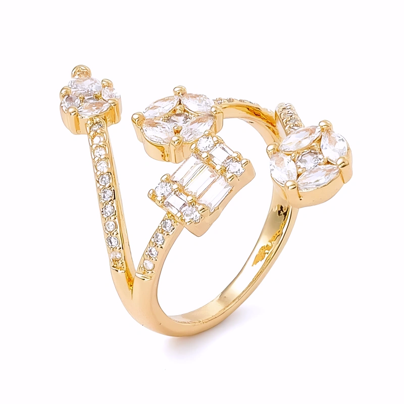 Bague Majesté Plaqué Or Jaune Oxyde De Zirconium