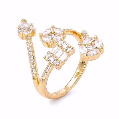 Bague Majesté Plaqué Or Jaune Oxyde De Zirconium