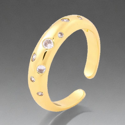 Bague L'Etincelle Plaqué Or Jaune Oxyde De Zirconium