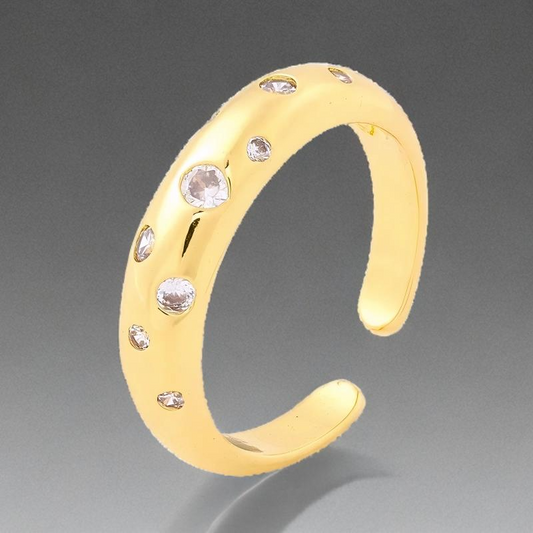 Bague L'Etincelle Plaqué Or Jaune Oxyde De Zirconium